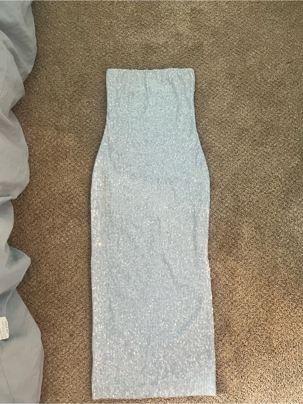 Meshki Sparkle Knit Maxi Dress in Light Blue